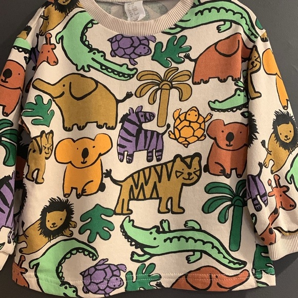 H&M sweatshirt animal print size 2T - Picture 2 of 3